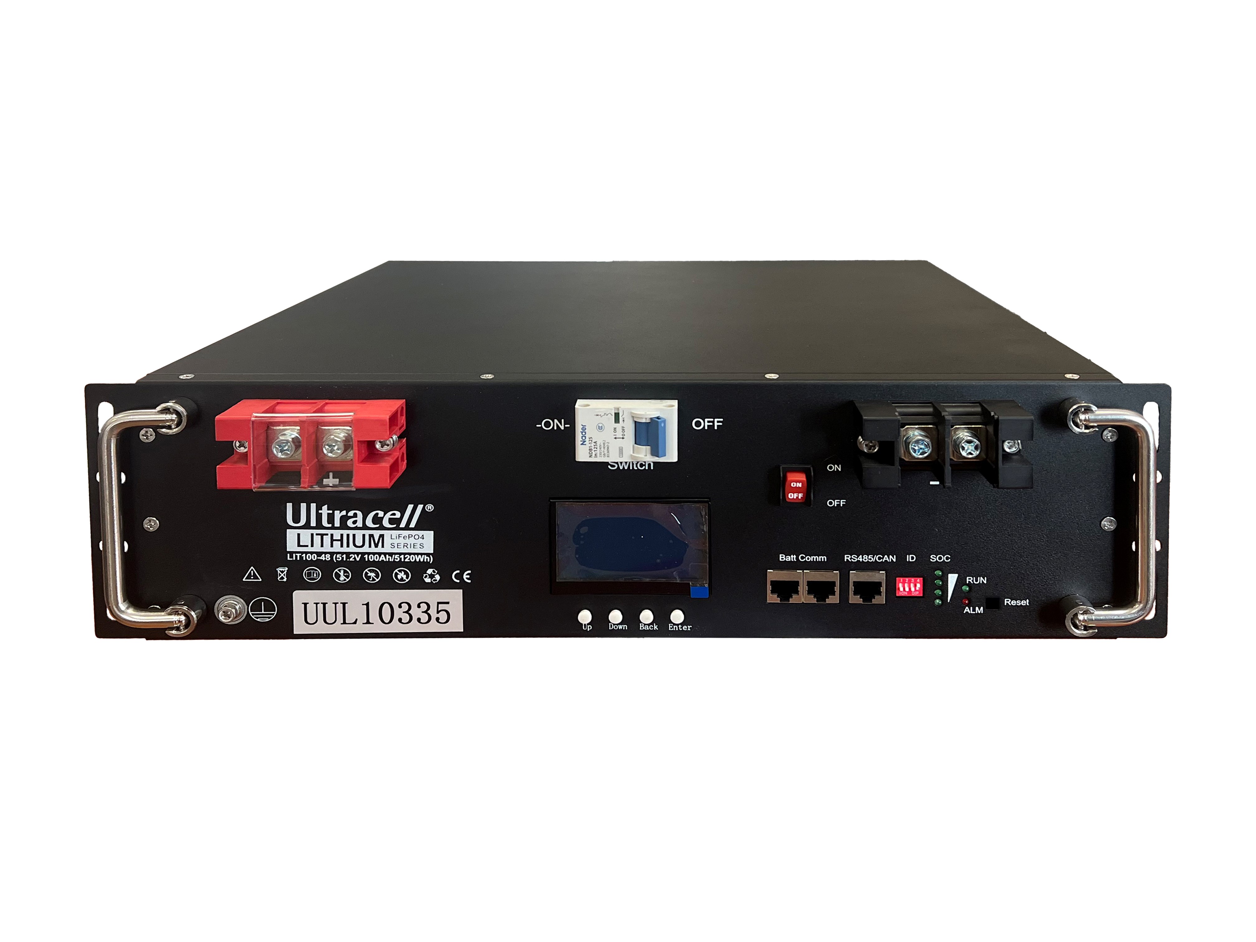 Батарея акумуляторна Ultracell LiFePO4 48(51.2)V 100Ah/ 5120W(5.12kW)Grade-A, CAN PROTOCOL Steel Case